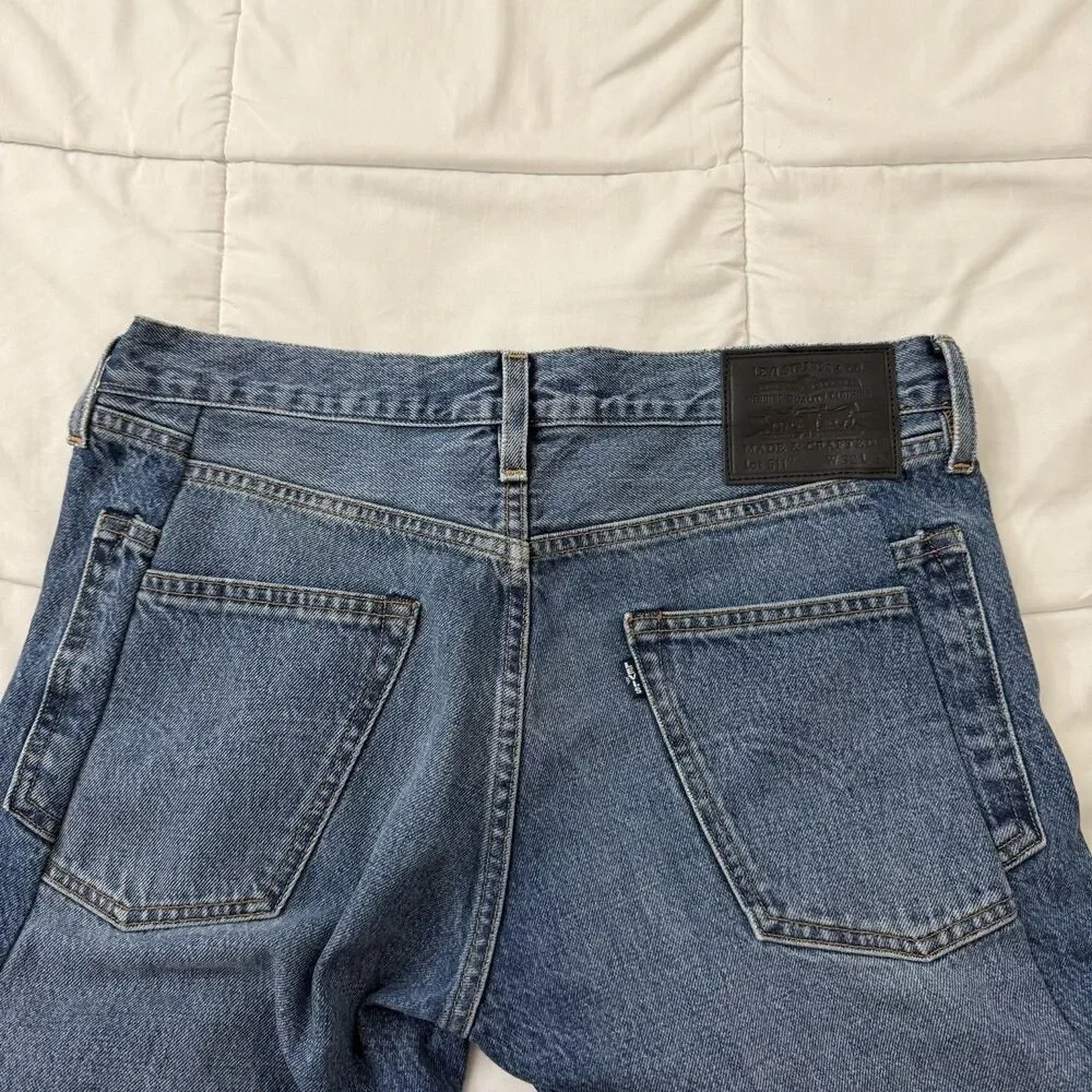 Levi's Made & Crafted 511 Pieced Out Jeans Mens 32x32 Blue Contrast Panel Slim
